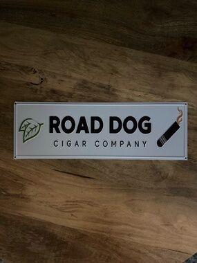 Road Dog Cigar Company Rectangle Metal Sign